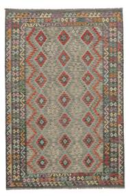 Kelim Afghan Old Stil Teppich 198X297 Dunkelgelb/Braun Wolle, Afghanistan Carpetvista