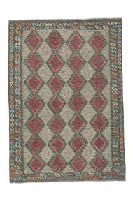217X302 Kelim Afghan Old Stil Teppich Orientalischer Dunkelgelb/Braun (Wolle, Afghanistan) Carpetvista