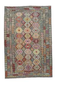 204X301 Kilim Afghan Old Style Rug Oriental Brown/Dark Yellow (Wool, Afghanistan) Carpetvista