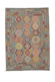  Kilim Afghan Old Style Tappeto 207X292 Di Lana Marrone/Giallo Scuro Carpetvista
