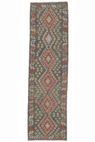  84X298 Kelim Afghan Old Style Vloerkleed Tapijtloper Bruin/Zwart Afghanistan Carpetvista