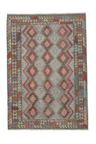 202X292 Kelim Afghan Old Style Tæppe Orientalsk Mørkegul/Brun (Uld, Afghanistan) Carpetvista