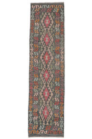  79X297 Kelim Afghan Old Style Matot Käytävämatto Matto Ruskea/Musta Afganistan Carpetvista