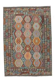208X295 Kilim Afghan Old Style Rug Oriental Brown/Dark Yellow (Wool, Afghanistan) Carpetvista