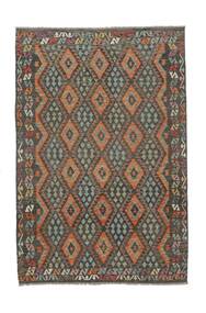200X301 Kilim Afghan Old Style Rug Oriental Brown/Black (Wool, Afghanistan) Carpetvista