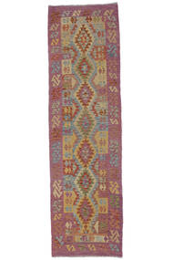  Kilim Afegão Old Style Tapete 86X300 Lã Vermelho Escuro/Castanho Pequeno Carpetvista