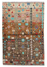 102X152 絨毯 Moroccan Berber - Afghanistan モダン 茶色/ブラック (ウール, アフガニスタン) Carpetvista