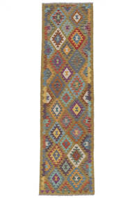 80X300 Tapis Kilim Afghan Old Style D'orient De Couloir Marron/Gris Foncé (Laine, Afghanistan) Carpetvista