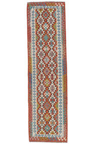  81X296 Kelim Afghan Old Style Matot Käytävämatto Matto Ruskea/Tummanpunainen Afganistan Carpetvista