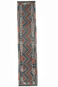 Kilim Afghan Old Style Rug 85X390 Runner
 Black/Brown Wool, Afghanistan Carpetvista