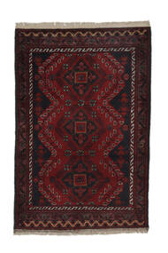 Χαλι Afghan Khal Mohammadi 81X122 Μαύρα/Σκούρο Κόκκινο (Μαλλί, Αφγανικά)