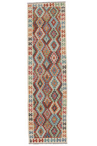  82X294 Kelim Afghan Old Style Matot Käytävämatto Matto Tummanpunainen/Ruskea Afganistan Carpetvista