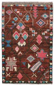  Moroccan Berber - Afghanistan 90X143 Tappeto Di Lana Nero/Rosso Scuro Piccolo Carpetvista