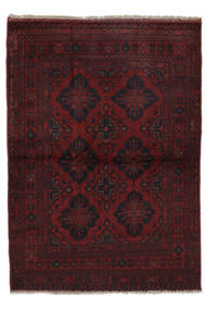 106X148 Afghan Khal Mohammadi Teppich Orientalischer Schwarz/Dunkelrot (Wolle, Afghanistan) Carpetvista