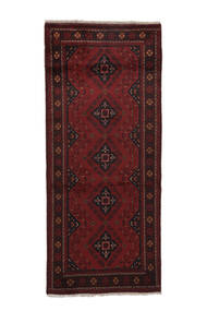  83X191 Afghan Khal Mohammadi Matot Käytävämatto Matto Musta/Tummanpunainen Afganistan Carpetvista