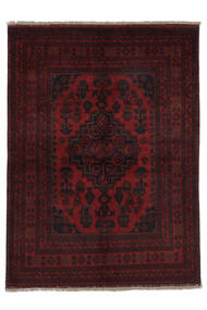 絨毯 オリエンタル アフガン Khal Mohammadi 146X196 ブラック/ダークレッド (ウール, アフガニスタン)