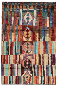 114X173 絨毯 Moroccan Berber - Afghanistan モダン ダークレッド/ブラック (ウール, アフガニスタン) Carpetvista