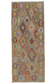 Tappeto Orientale Kilim Afghan Old Style 82X204 Passatoie Marrone/Rosso Scuro (Lana, Afghanistan)