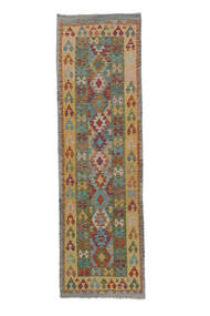 88X292 Tapete Kilim Afegão Old Style Oriental Passadeira Castanho/Verde (Lã, Afeganistão) Carpetvista