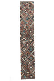  Kilim Ariana Trend Rug 85X480 Wool Brown/Black Small Carpetvista