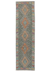83X304 Kelim Afghan Old Style Vloerkleed Oosters Tapijtloper Donker Geel/Donkergroen (Wol, Afghanistan) Carpetvista