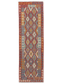 Kelim Afghan Old Style Matot Matto 86X282 Käytävämatto Tummanpunainen/Tummanharmaa Villa, Afganistan Carpetvista
