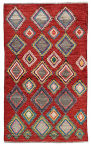 絨毯 Moroccan Berber - Afghanistan 84X139 ダークレッド/茶色 (ウール, アフガニスタン)