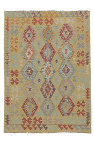 137X203 Kilim Afghan Old Style Rug Oriental Brown/Green (Wool, Afghanistan) Carpetvista