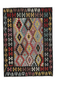 130X180 Tapete Oriental Kilim Afegão Old Style Preto/Vermelho Escuro (Lã, Afeganistão) Carpetvista