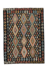  Kelim Afghan Old Style Vloerkleed 153X205 Wol Zwart/Bruin Klein Carpetvista