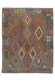 Kelim Afghan Old Style Matot Matto 153X193 Ruskea/Tummanpunainen Villa, Afganistan Carpetvista