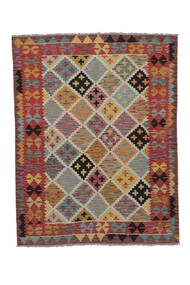  Kelim Afghan Old Style Matot 148X190 Tummanpunainen/Ruskea Carpetvista