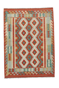  Kilim Afghan Old Style Rug 132X183 Wool Green/Dark Red Small Carpetvista