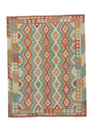  Itämainen Kelim Afghan Old Style Matot Matto 160X206 Vihreä/Tummanpunainen Villa, Afganistan Carpetvista
