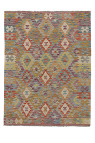  Oriental Kilim Afghan Old Style Rug 134X174 Brown/Green Wool, Afghanistan Carpetvista