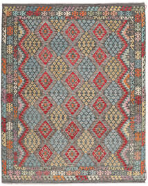 Kelim Afghan Old Style Teppe 243X299 Brun/Mørk Gul Ull, Afghanistan Carpetvista