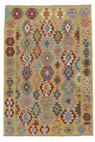  Kilim Afegão Old Style Tapete 127X181 Lã Castanho/Vermelho Escuro Pequeno Carpetvista