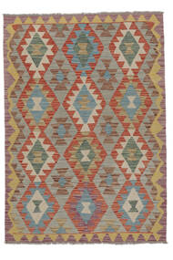  Orientalischer Kelim Afghan Old Stil Teppich 129X188 Braun/Orange Wolle, Afghanistan Carpetvista