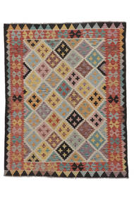  Kelim Afghan Old Style Matot 159X190 Ruskea/Tummanpunainen Carpetvista