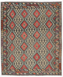  Kilim Afghan Old Style Tappeto 246X286 Di Lana Marrone/Nero Largo Carpetvista
