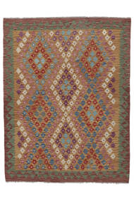  Orientalsk Kelim Afghan Old Style Teppe 151X195 Brun/Mørk Rød Ull, Afghanistan Carpetvista