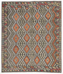 Kelim Afghan Old Style Teppe 253X290 Brun/Oransje Stort Ull, Afghanistan Carpetvista