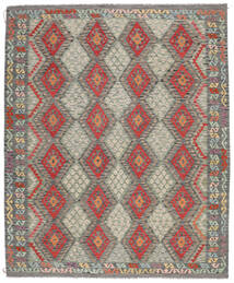 249X300 Tappeto Orientale Kilim Afghan Old Style Nero/Rosso Scuro (Lana, Afghanistan) Carpetvista