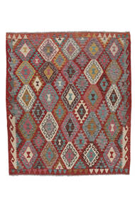  Itämainen Kelim Afghan Old Style Matot Matto 170X194 Tummanpunainen/Tummanharmaa Villa, Afganistan Carpetvista