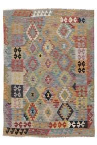  Kelim Afghan Old Style Matot 127X175 Ruskea/Tummanharmaa Carpetvista