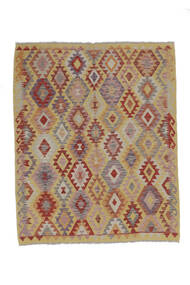  Orientalsk Kelim Afghan Old Style Teppe 152X193 Brun/Mørk Rød Ull, Afghanistan Carpetvista