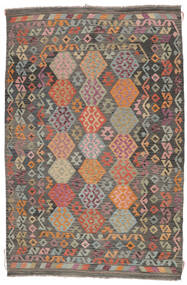 Kilim Afghan Old Style Rug 199X296 Brown/Black Wool, Afghanistan Carpetvista