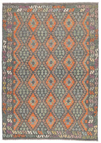  Orientalsk Kelim Afghan Old Style Teppe 204X288 Brun/Mørk Gul Ull, Afghanistan Carpetvista
