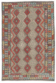  Kilim Afghan Old Style Tappeto 201X299 Di Lana Marrone/Giallo Scuro Carpetvista