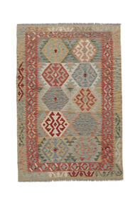 絨毯 オリエンタル キリム アフガン オールド スタイル 123X181 茶色/ダークレッド (ウール, アフガニスタン)